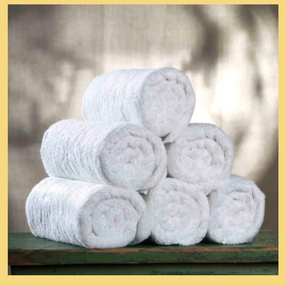 Luxurious White wash cloth Towel Set -6 pack